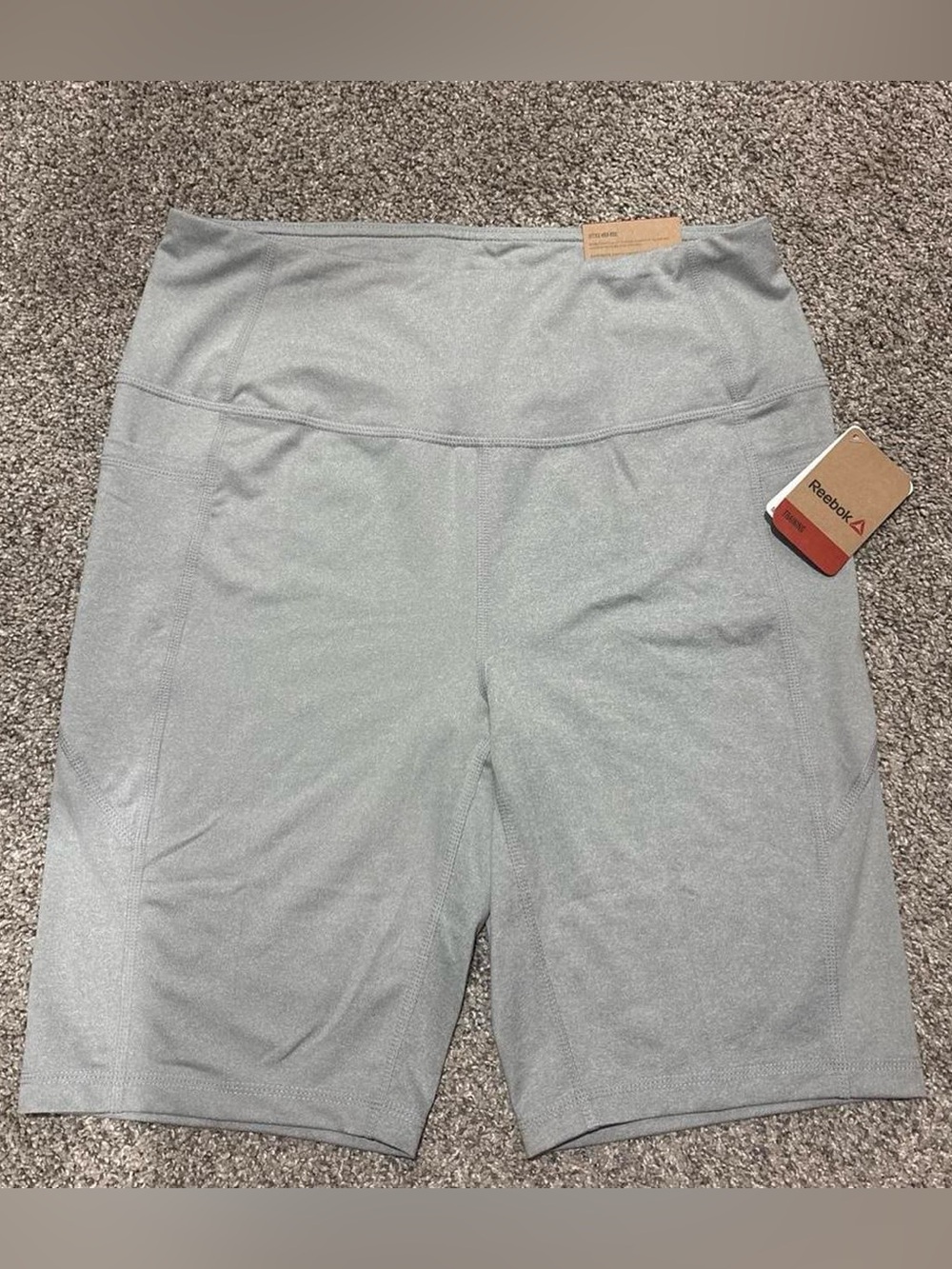 Reebok Women's Light Gray High-Waist Bike Shorts
